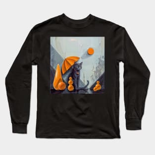 The Gaze of the Mystic Cat: A Surrealistic Journey Long Sleeve T-Shirt